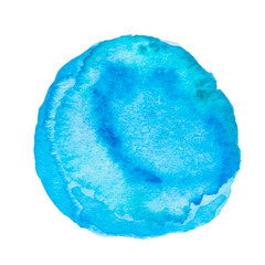 Blue Hand Drawn Watercolor Drops Round Banner