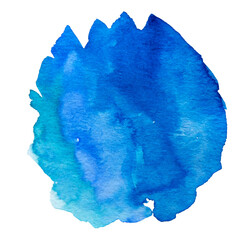 Blue Hand Drawn Watercolor Drops Round Banner