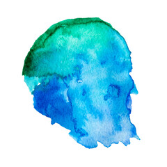 Blue and Green Hand Drawn Watercolor Drops Round Banner