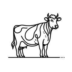 Fototapeta premium Elegant Line Art Cow, A Minimalist Design