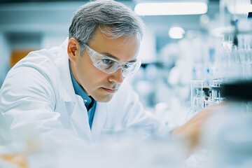 Focused Scientist in Modern Laboratory Setting
