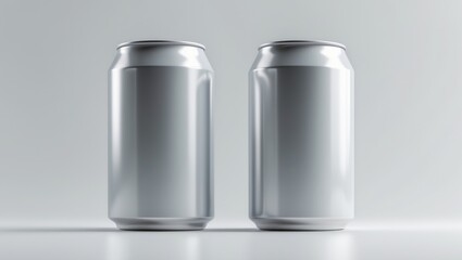 Isolated White Metal Drink Can Mockup for Branding and Packaging