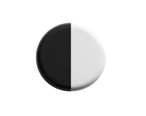 Abstract Half Black Half White Circle Design Element, PNG