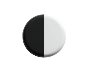 Abstract Half Black Half White Circle Design Element, PNG