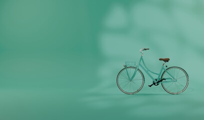 Fototapeta premium blue tosca bike on a wall 3d rendering