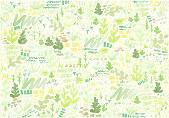Seamless floral and grass field pattern stock image