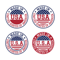 made in usa stamp circle logo vector design template	