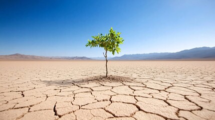 Resilient Tree Survives in Arid Desert Landscape Against All Odds