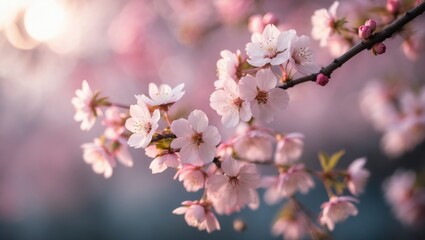 Springtime Sakura Blossom: Japan's Floral Cherry in Full Bloom