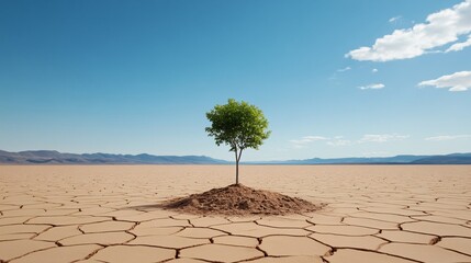 Resilient Tree Thrives in Desert Habitat Amidst Struggles of Life