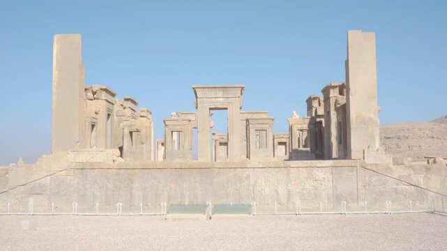 Scenic ruins of the Tachara Palace in Persepolis, Iran