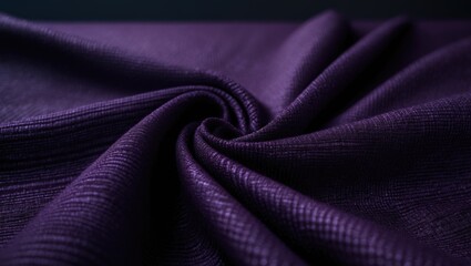 Macro view of dark violet textile with checkered design on a purple background