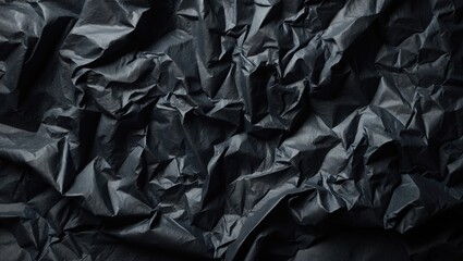 Texture of dark crumpled paper set against a minimalistic background