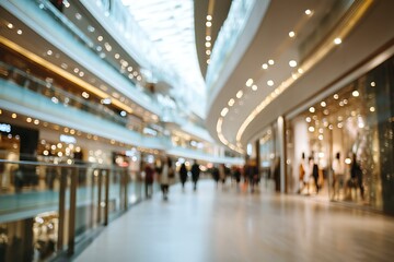 Naklejka premium Modern Shopping Mall Interior Blurred View
