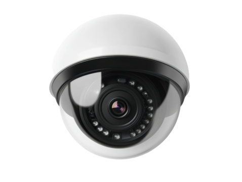 Isolated Modern Dome Security Camera for Surveillance