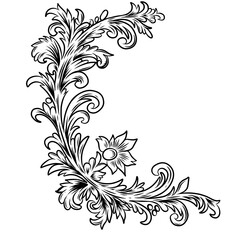 vintage ornament border line art vector drawing 