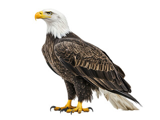 Naklejka premium Isolated Bald Eagle Standing with Intense Gaze