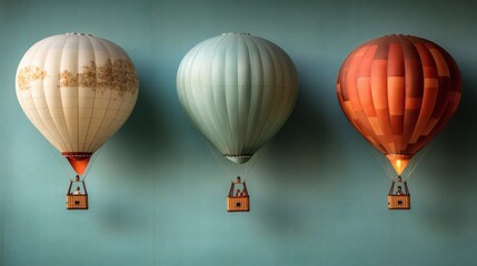 Obraz premium Vintage hot air balloons illustration