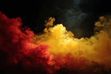 Fototapeta premium Abstract Colorful Smoke Clouds on Black Background