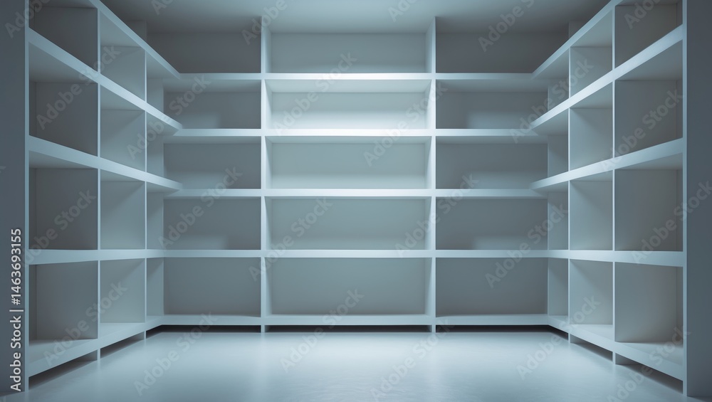 Poster stylish built-in closet featuring shelves for efficient storage and interior layout
