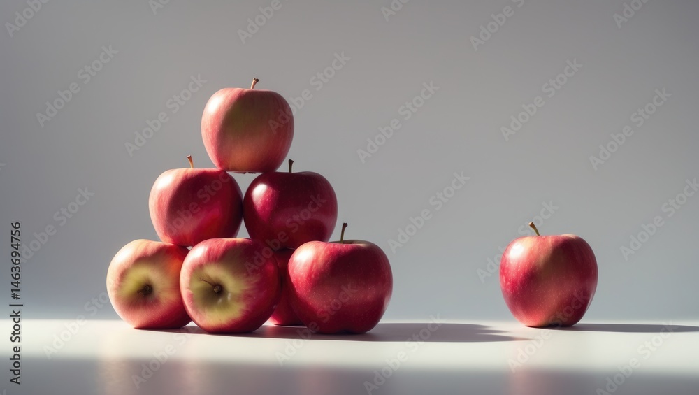 Poster white background featuring fuji apples emphasizing nutritious and fresh food