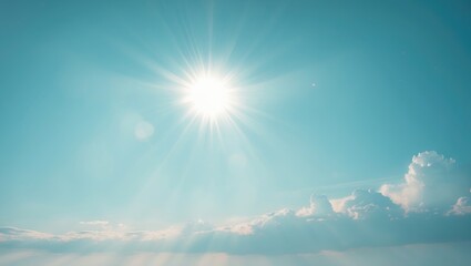 Sun and clouds create a bright, beautiful sky background during the day
