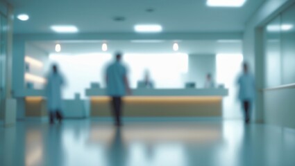 Blurred hospital interior with healthcare themes
