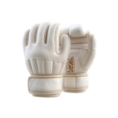 Pair of Premium Off-White MMA Gloves with Gold Accents