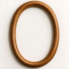 Obraz premium Elegant Wood Oval Frame on White Background – Vintage Decor