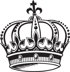Elegant Black and White Crown Icon