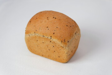 whole grain bread isolated on white background