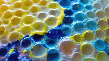 Colored bubble wrap painted and used as an abstract background