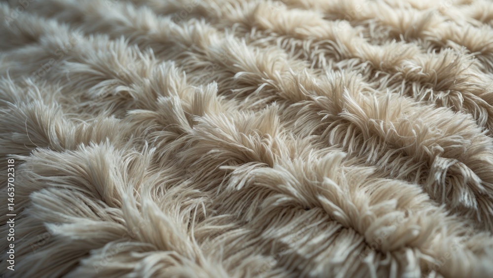 Poster Detailed view of an elegant shaggy carpet highlighting its soft fibers and plush texture