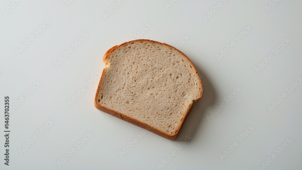 Poster single toasted bread slice from a loaf, isolated on background