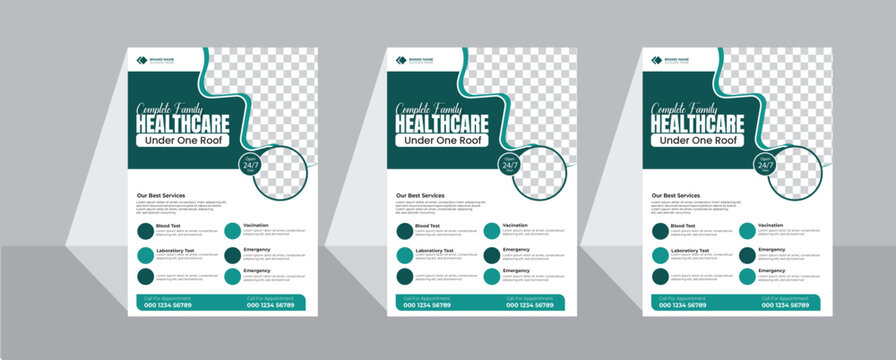 Medical flyer design Corporate healthcare and medical cove a4 flyer design template for print,Madical Flyer design layout modern with blue color size A4, modern healthcare promotion business medica