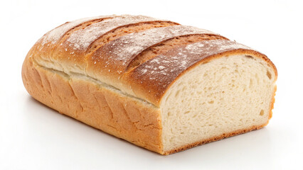Bread looks delicious browned on white background. Wheat. Gluten.