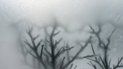 Macro Image of Frosty Patterns on Glass