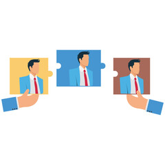 Team jigsaw puzzles, new team members, staff recruitment, solving team problems, completing jigsaw puzzles with staff puzzles in hand