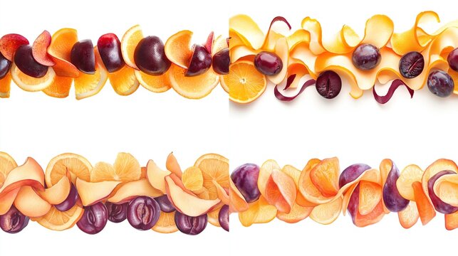 Fresh fruit slices in vibrant arrangements