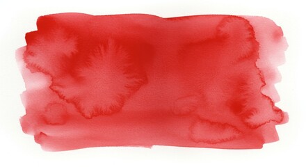 Abstract Red Watercolor Brushstroke Stain on White Background