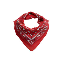 Classic Red Bandana with Paisley Pattern - Folded Square