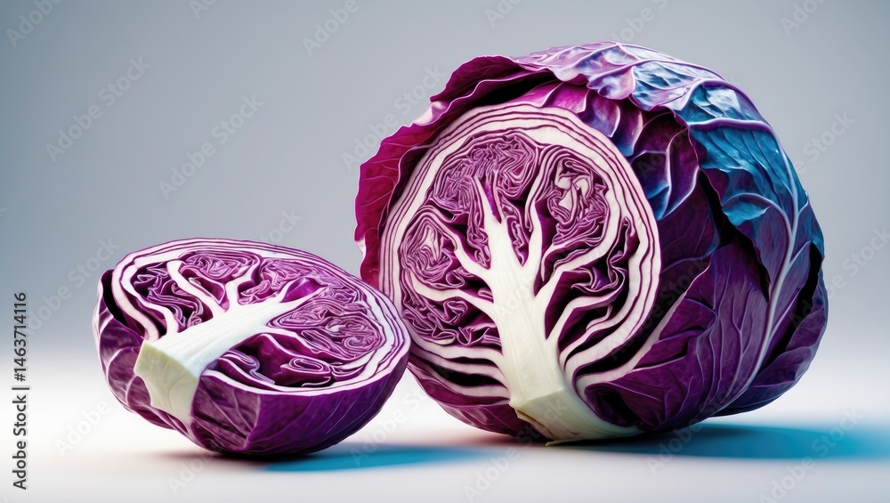 Poster Isolated red cabbage slice