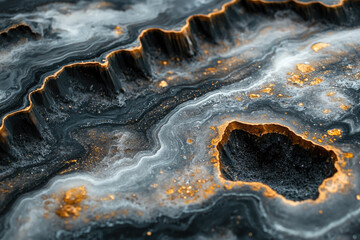 Modern Abstract Art with Black Onyx Inspired Texture