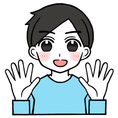 10を出す男性のイラスト