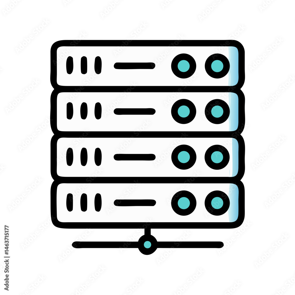 Leinwandbilder Server Stack Icon Representing Data Infrastructure and Network Architecture