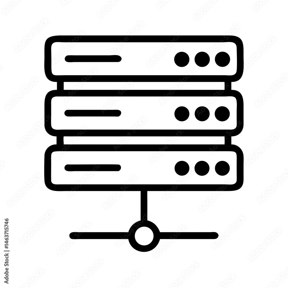 Aufkleber Server Stack Icon Representing Data Infrastructure and Network Architecture