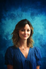 Portrait of a Woman in a Blue Dress