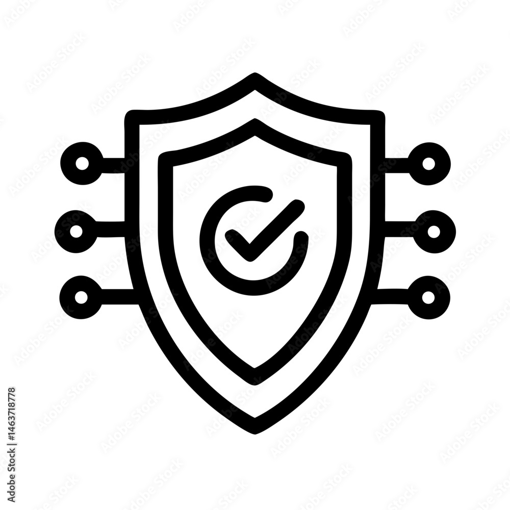 Poster shield icon representing general cybersecurity and data protection