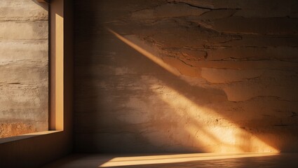 The natural profile of sunlight during a warm afternoon coming into the room through the window.