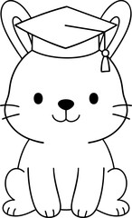 Cute animal wearing graduation cap, symbolizing achievement and celebration